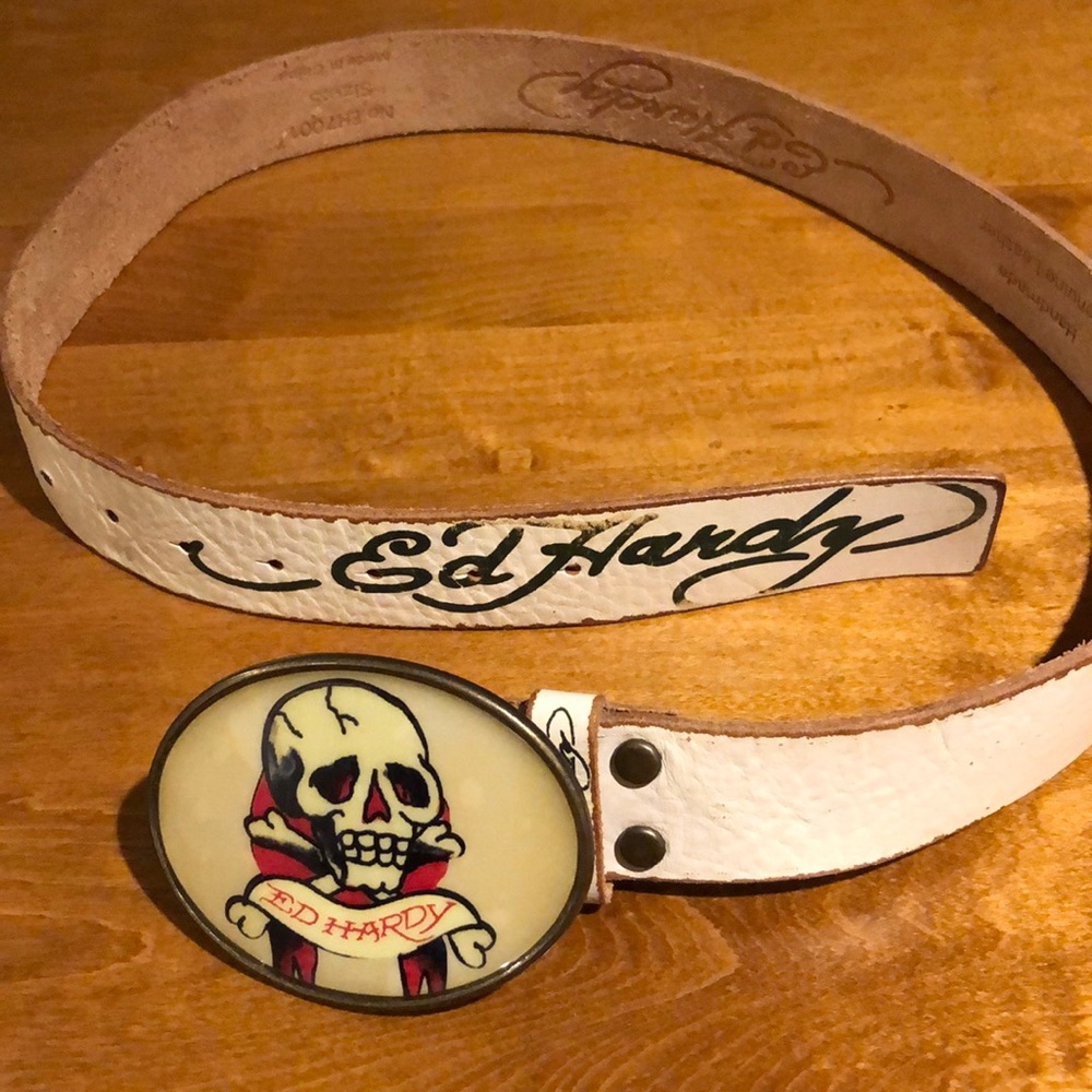 Ed Hardy Skull & Cross Bones Belt